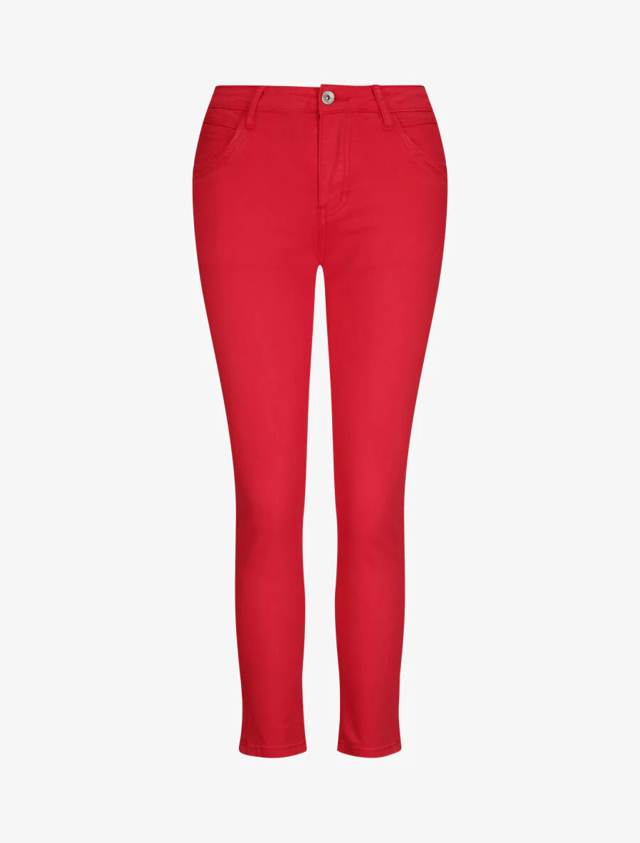 Effen rechte broek - Rood