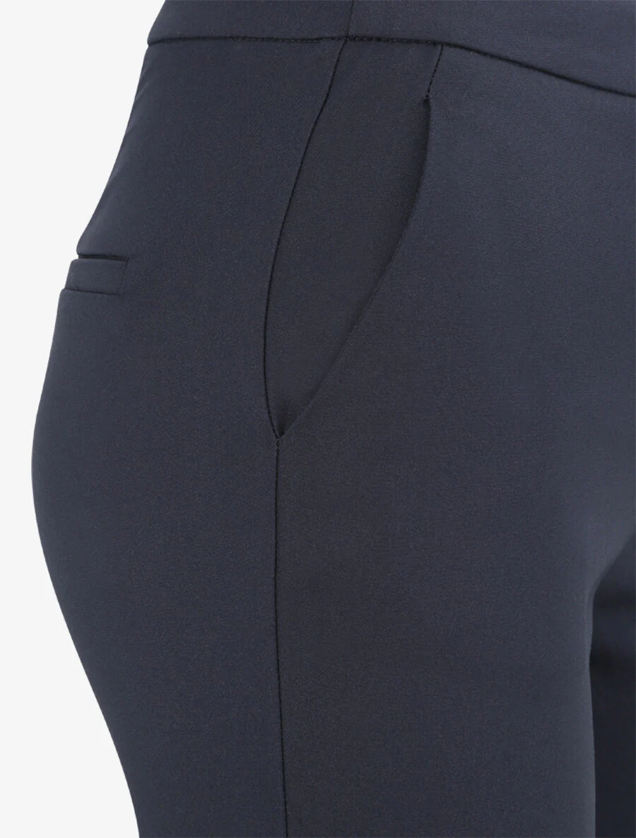 Effen rechte broek - Marine - Image 3