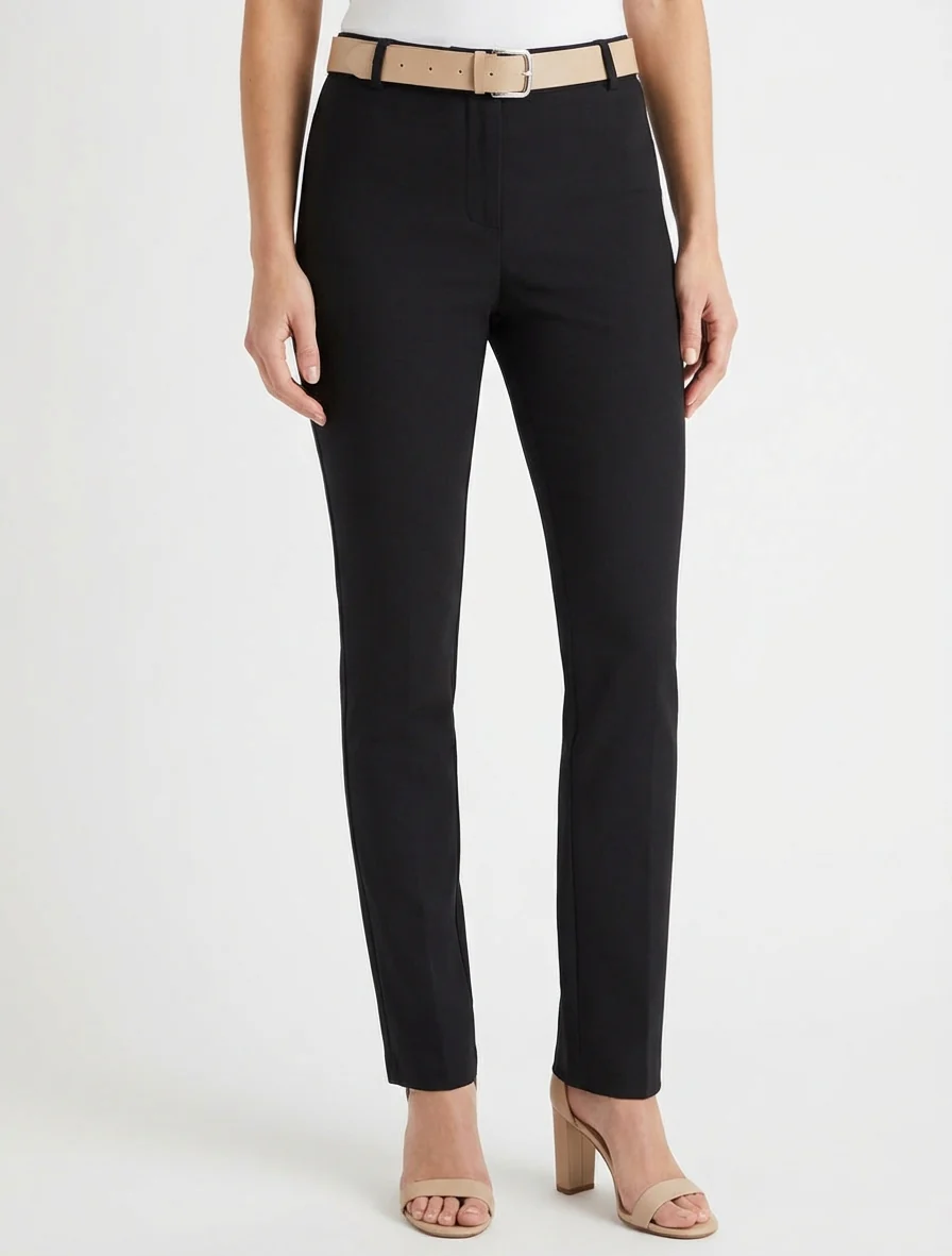 Effen rechte broek - Zwart - Image 4