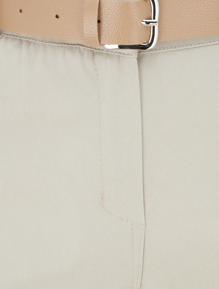 Effen rechte broek - Beige - Image 3