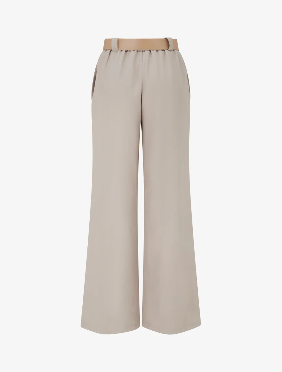 Effen rechte elastische broek - Mol - Image 2