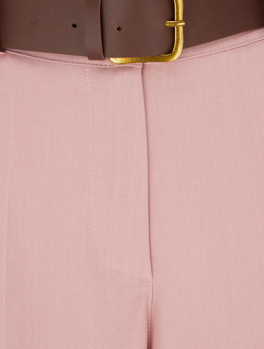 Effen rechte elastische broek - Roos - Image 3