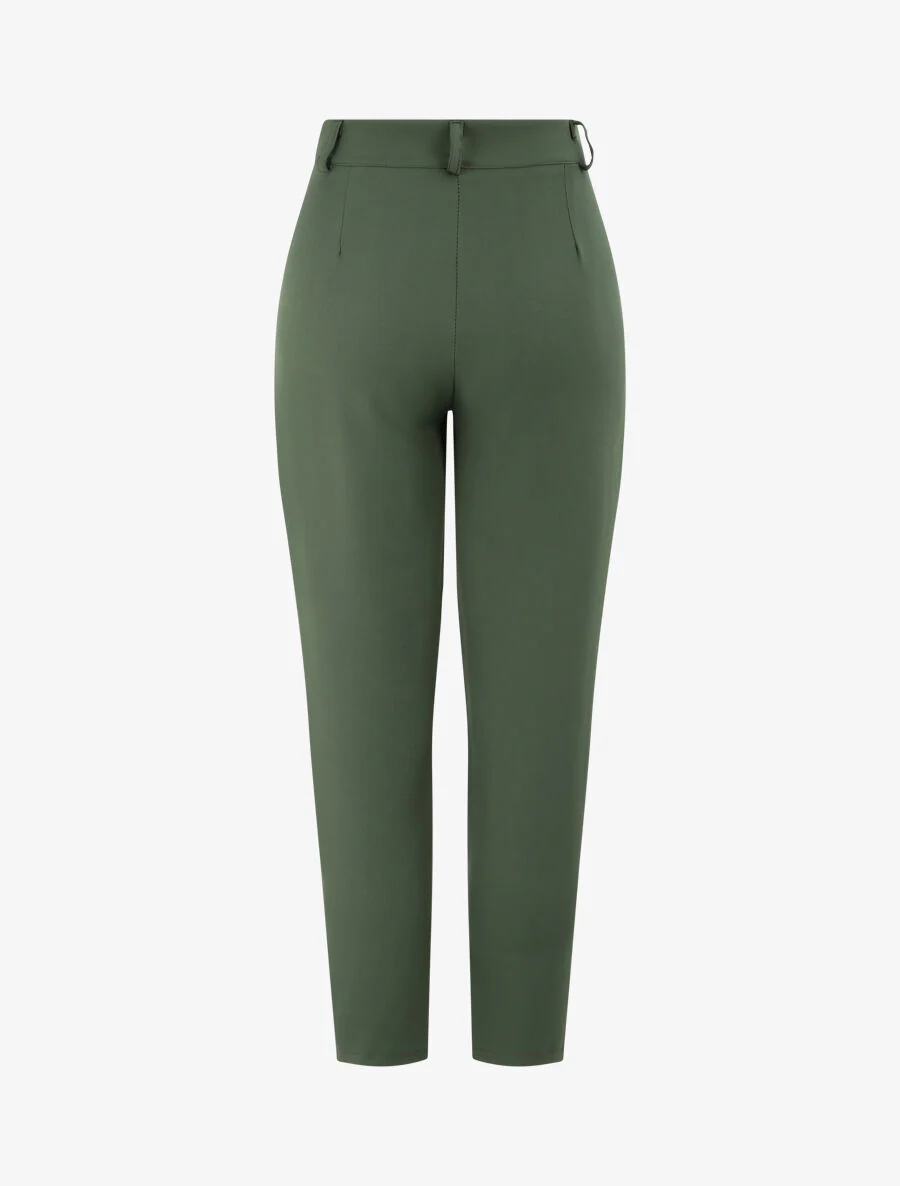 Effen rechte pasvorm losse broek - Kakigroen - Image 2