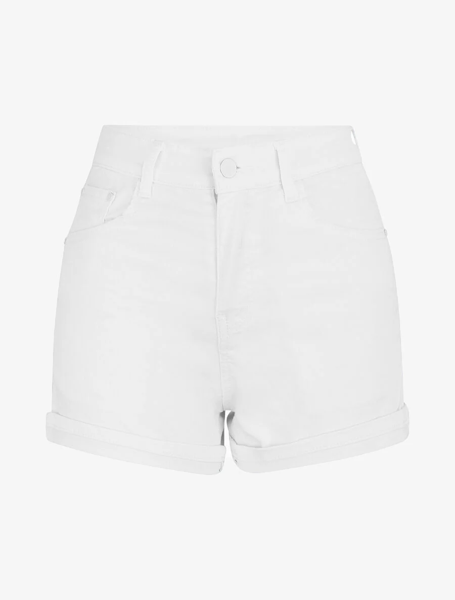 Effen rechte short - wit