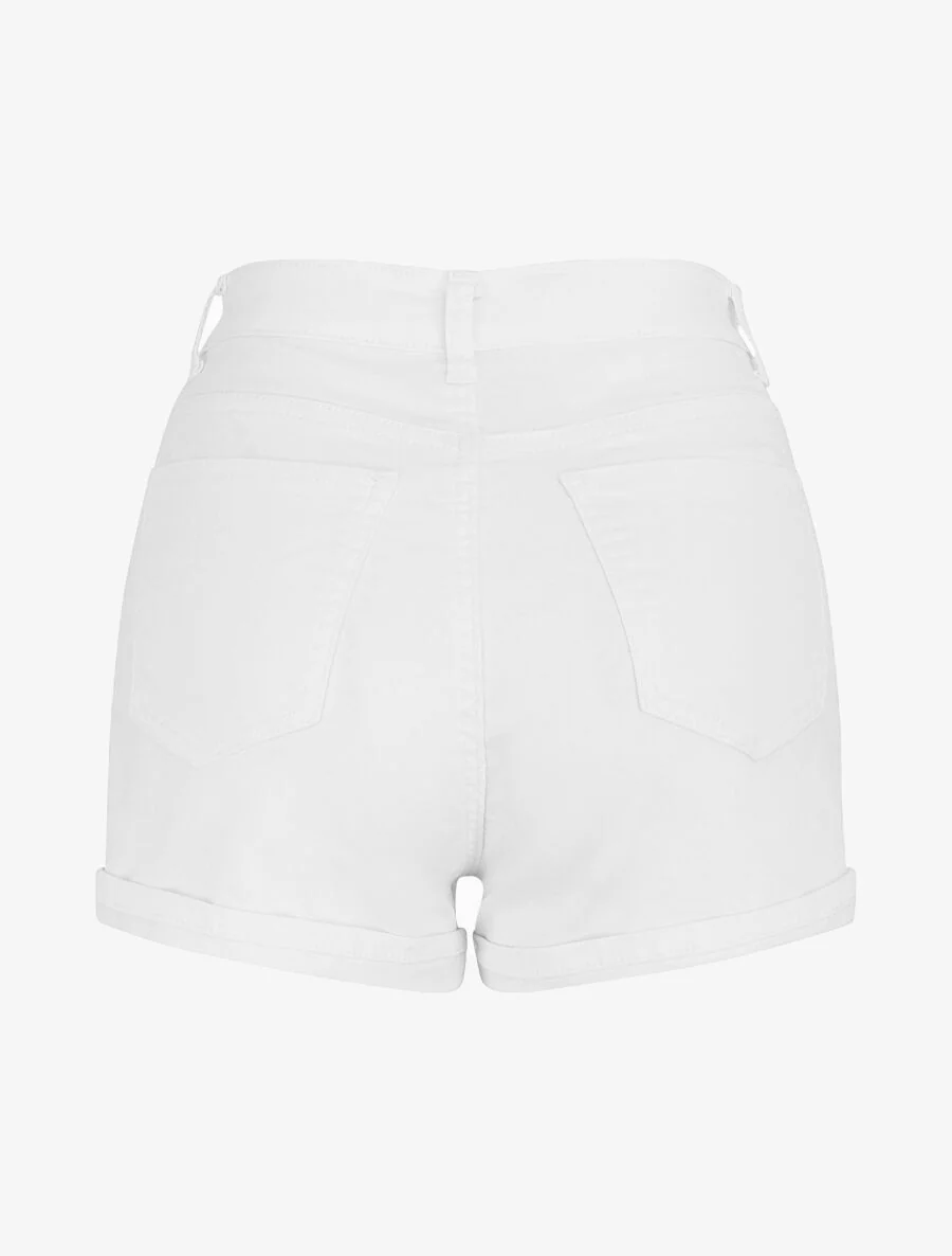 Effen rechte short - wit - Image 2