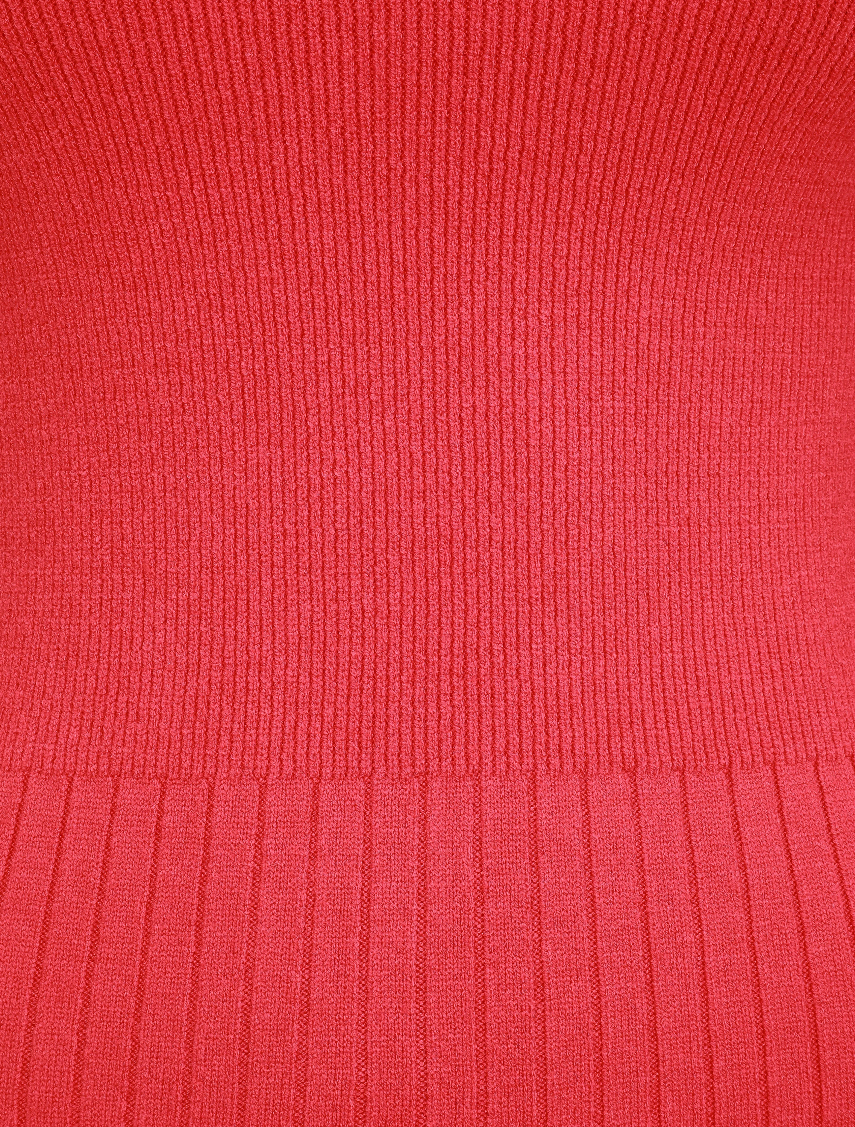 Effen ribtrui met opstaande kraag - Framboosrood - Image 3