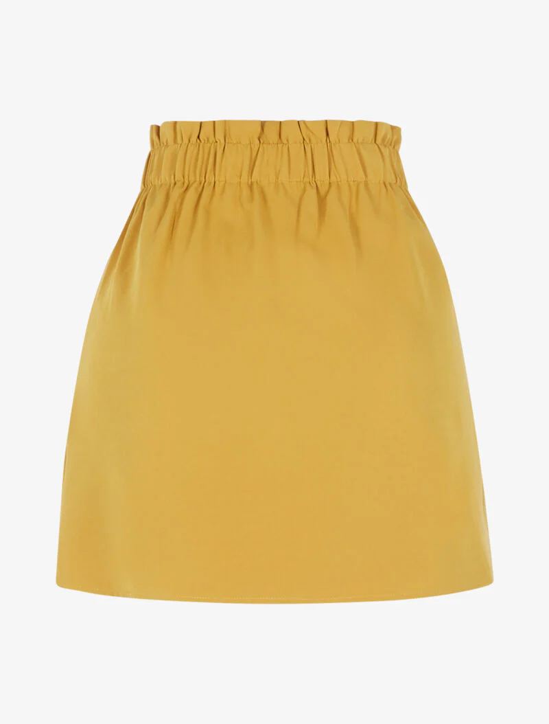 Effen rok met decoratief koord - mosterdgeel - Image 2