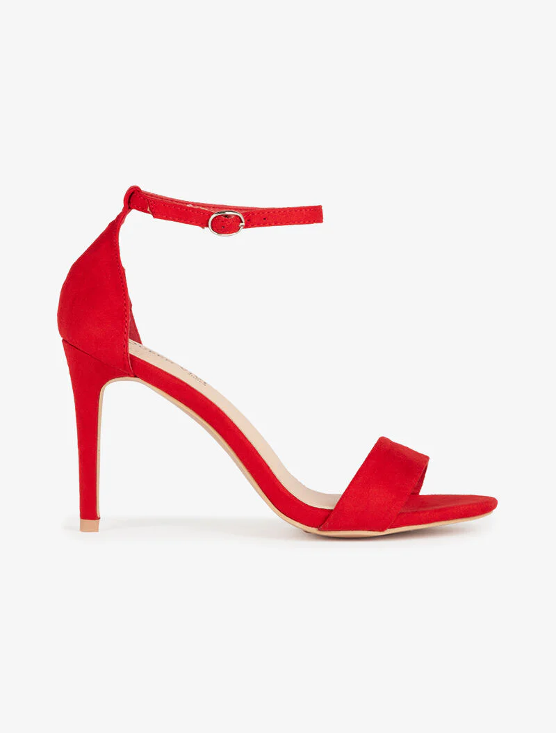 Effen sandalen met stilettohak - rood - Image 2
