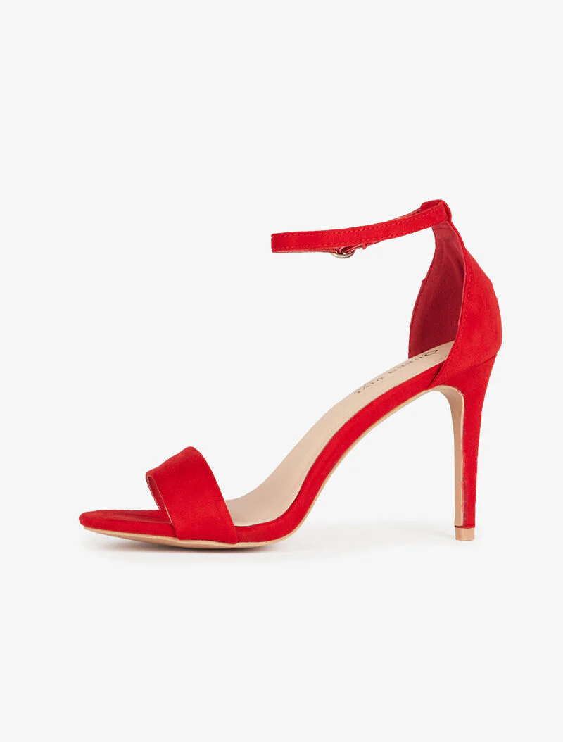 Effen sandalen met stilettohak - rood - Image 4