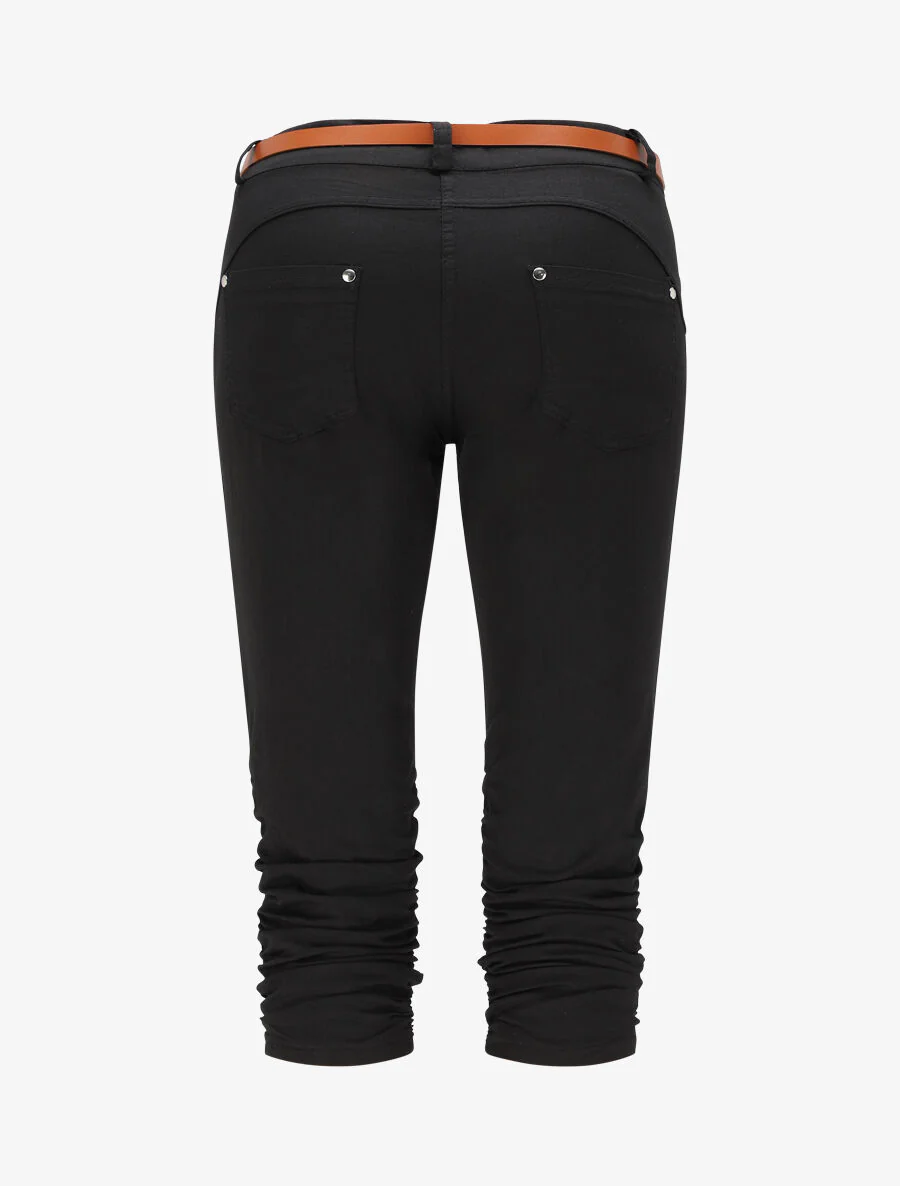 Effen shorts met elastische boorden - Zwart - Image 2