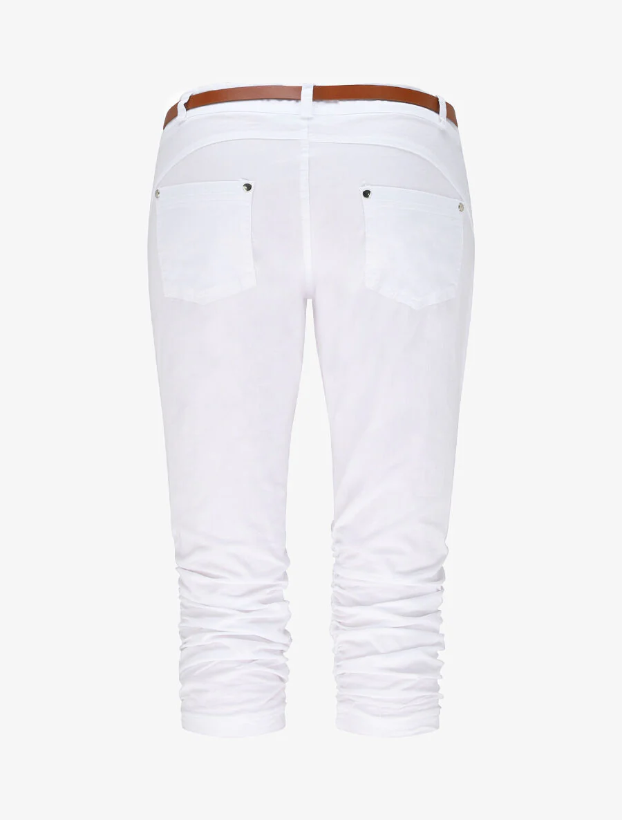 Effen shorts met elastische boorden - Wit - Image 2