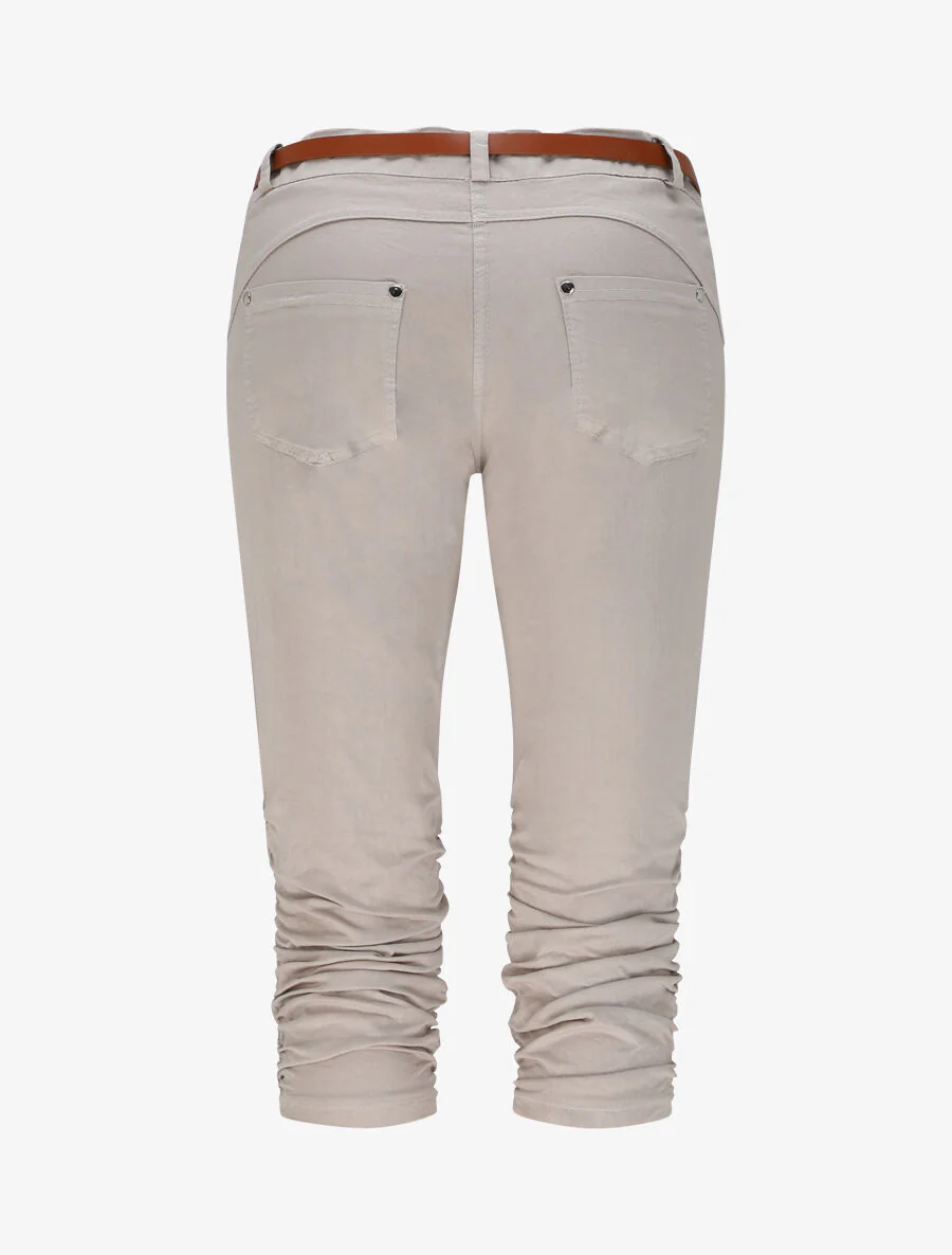 Effen shorts met elastische boorden - beige - Image 2