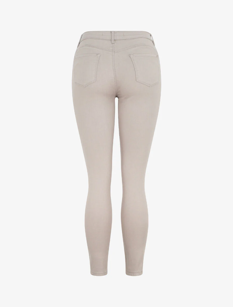 Effen skinny jeans - Taupe - Image 2