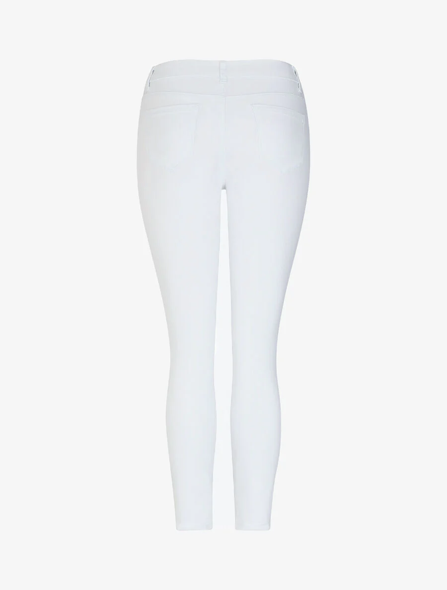 Effen skinny jeans met hoge taille - wit - Image 2