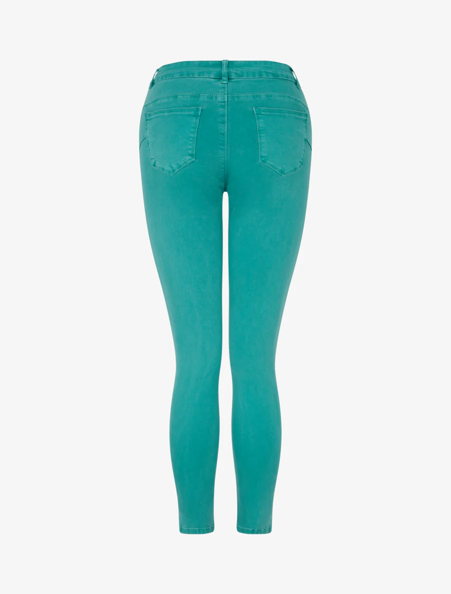 Effen skinny jeans met normale taille - Turkoois - Image 2