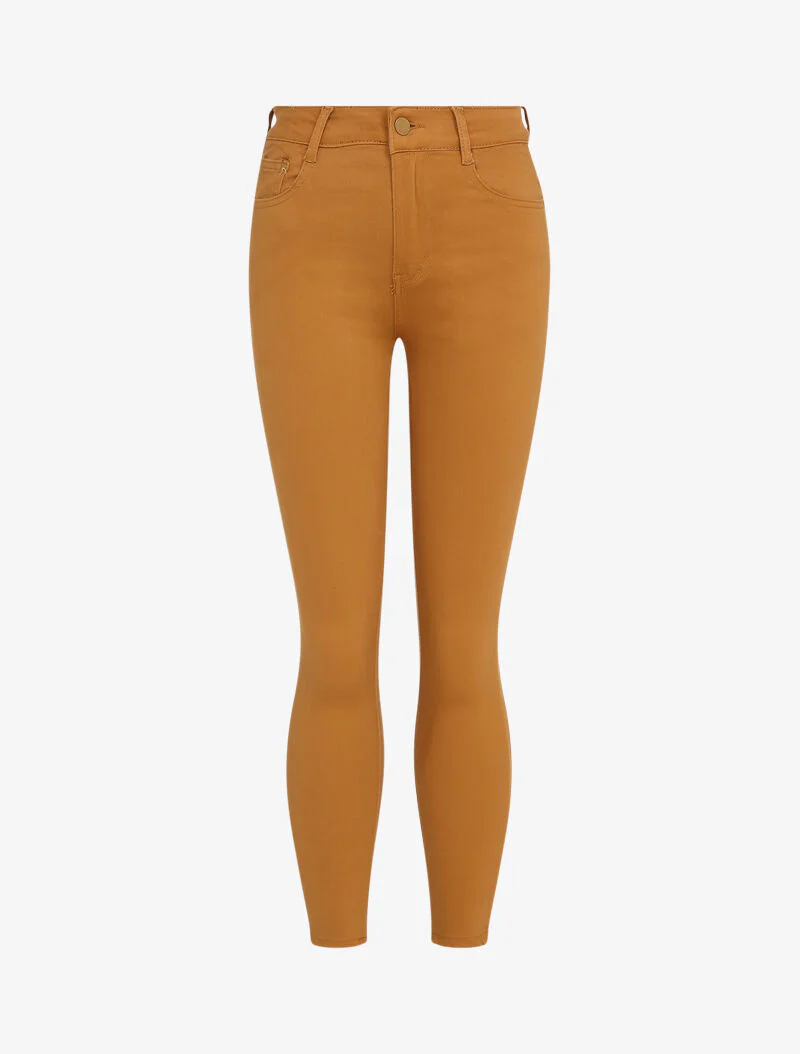 Effen slim fit jeans - Mosterdkleurig