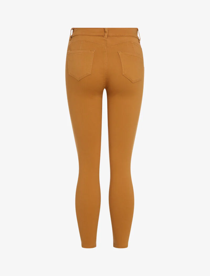 Effen slim fit jeans - Mosterdkleurig - Image 2