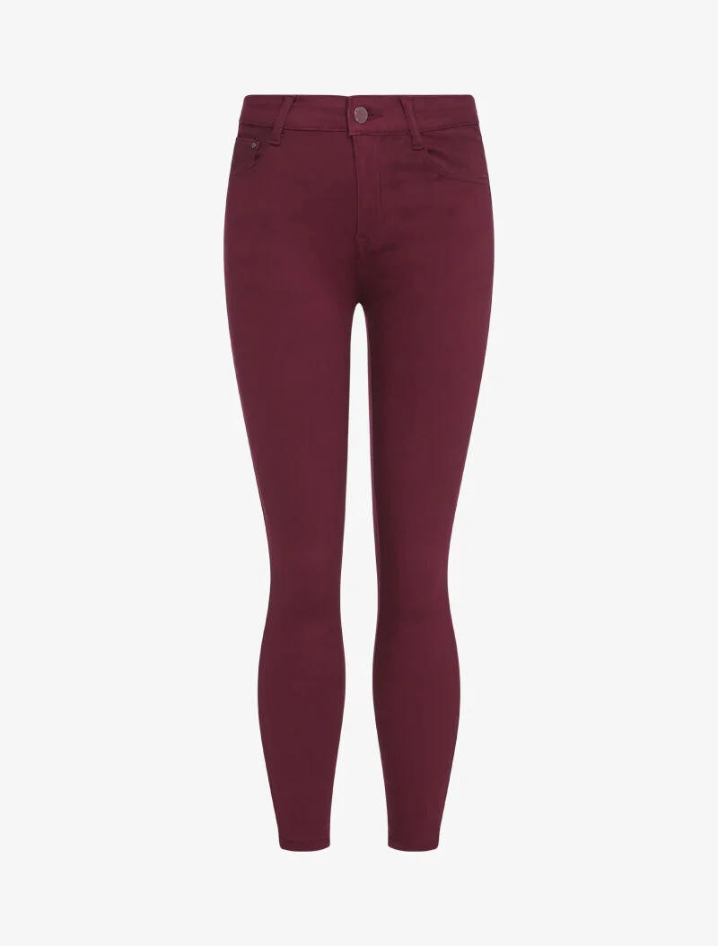 Effen slim fit jeans - wijnrood