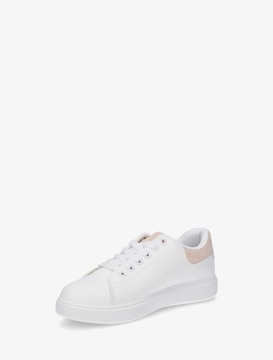Effen sneakers met contrasterende hielversteviging - Beige - Image 3
