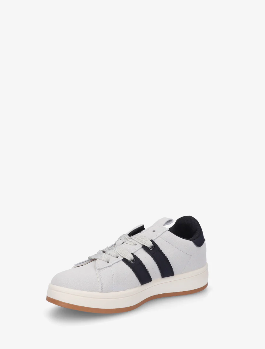 Effen sneakers met contrasterende strepen - Grijs - Image 3