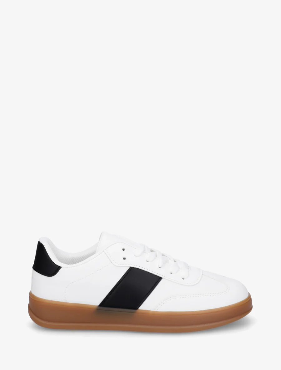 Effen sneakers met rubberen zool - Wit