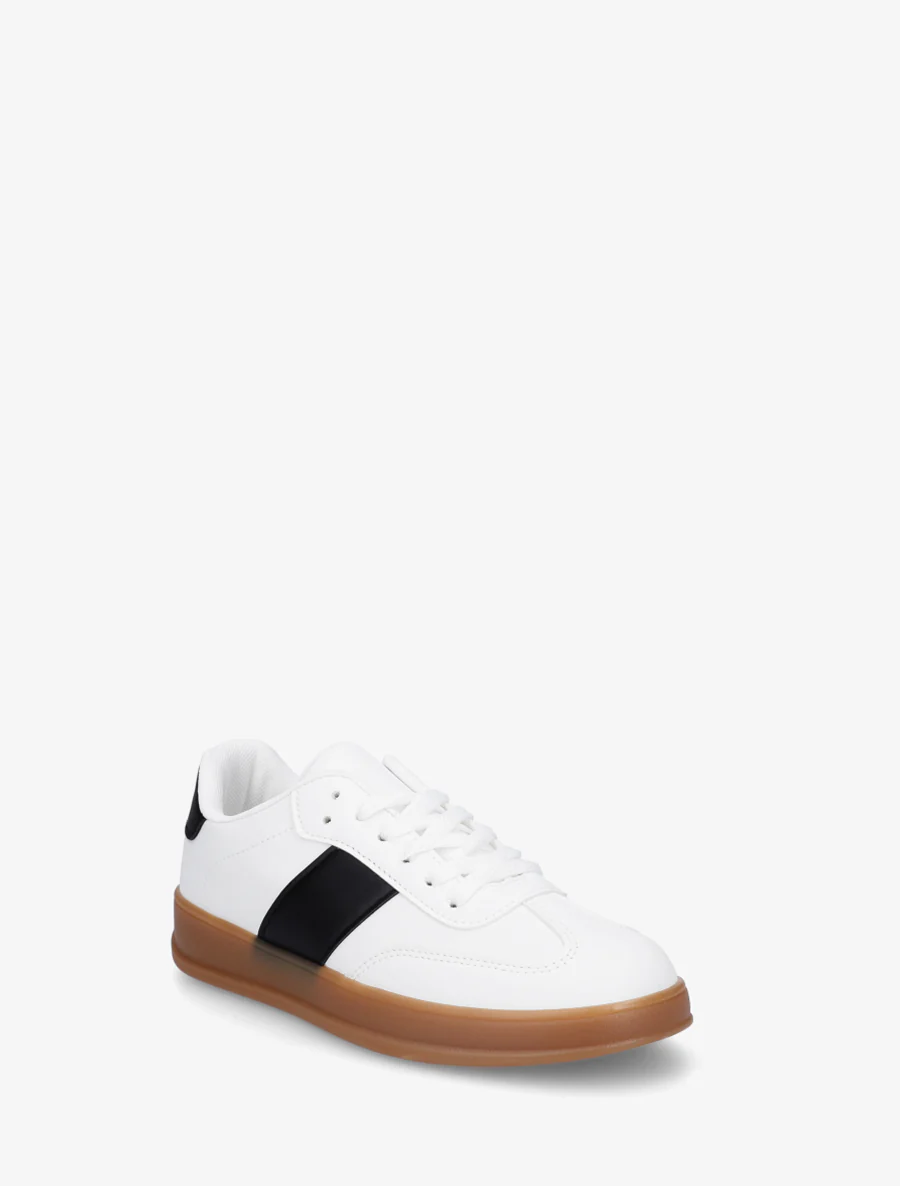 Effen sneakers met rubberen zool - Wit - Image 2