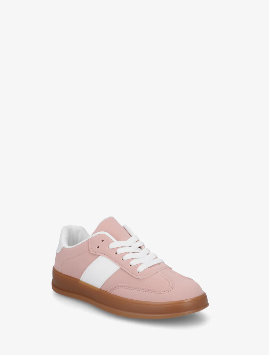 Effen sneakers met rubberen zool - Roos - Image 2