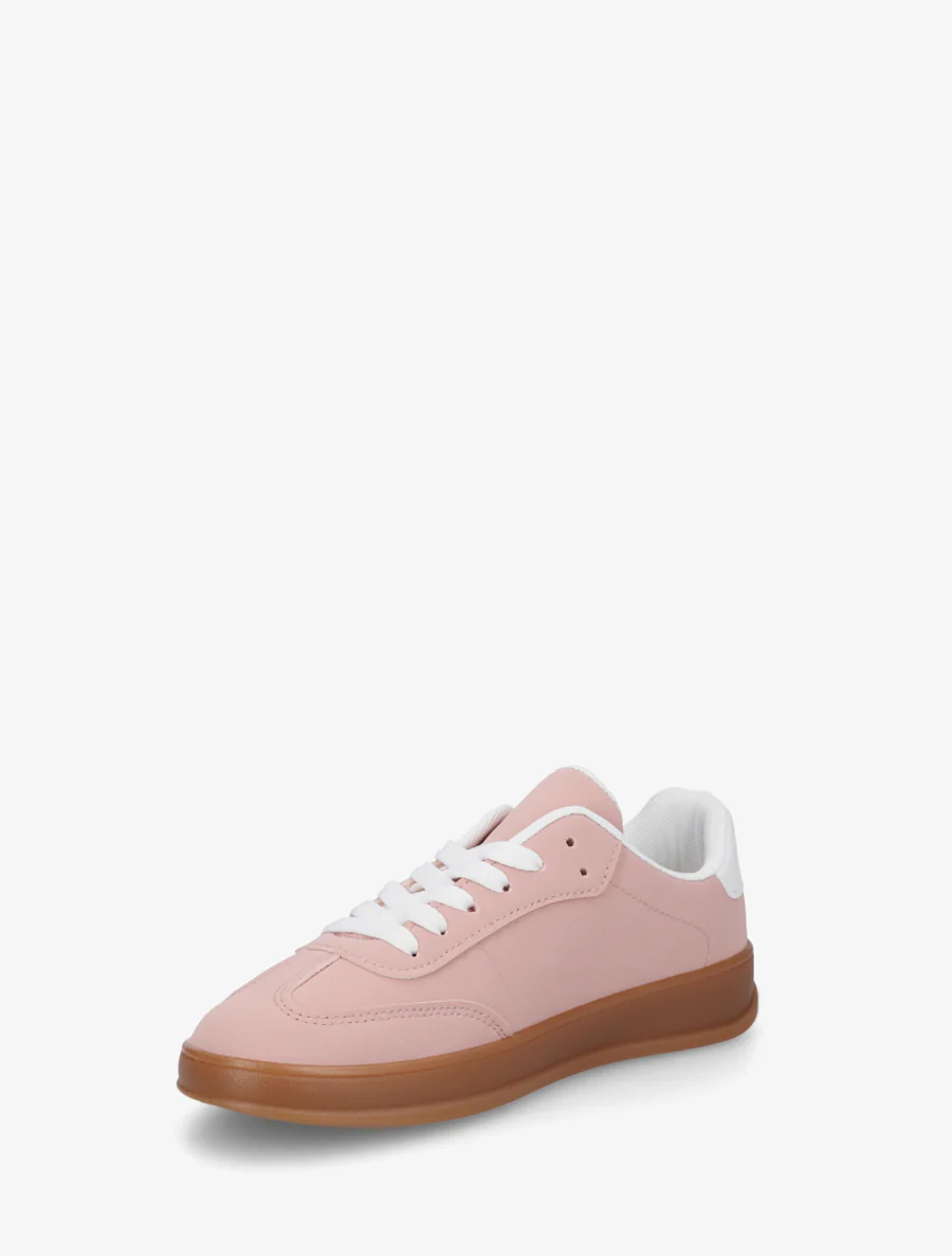 Effen sneakers met rubberen zool - Roos - Image 3