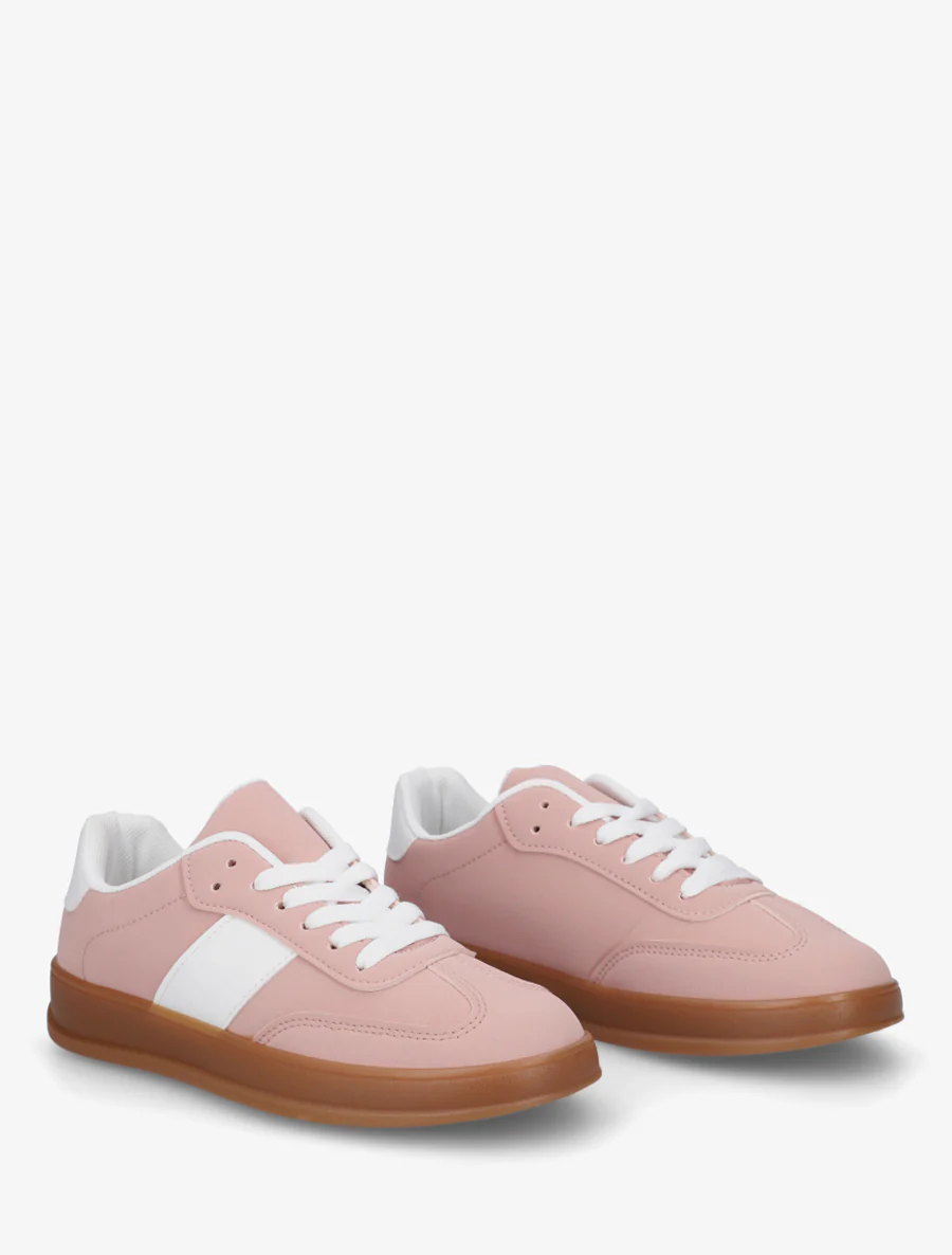 Effen sneakers met rubberen zool - Roos - Image 4