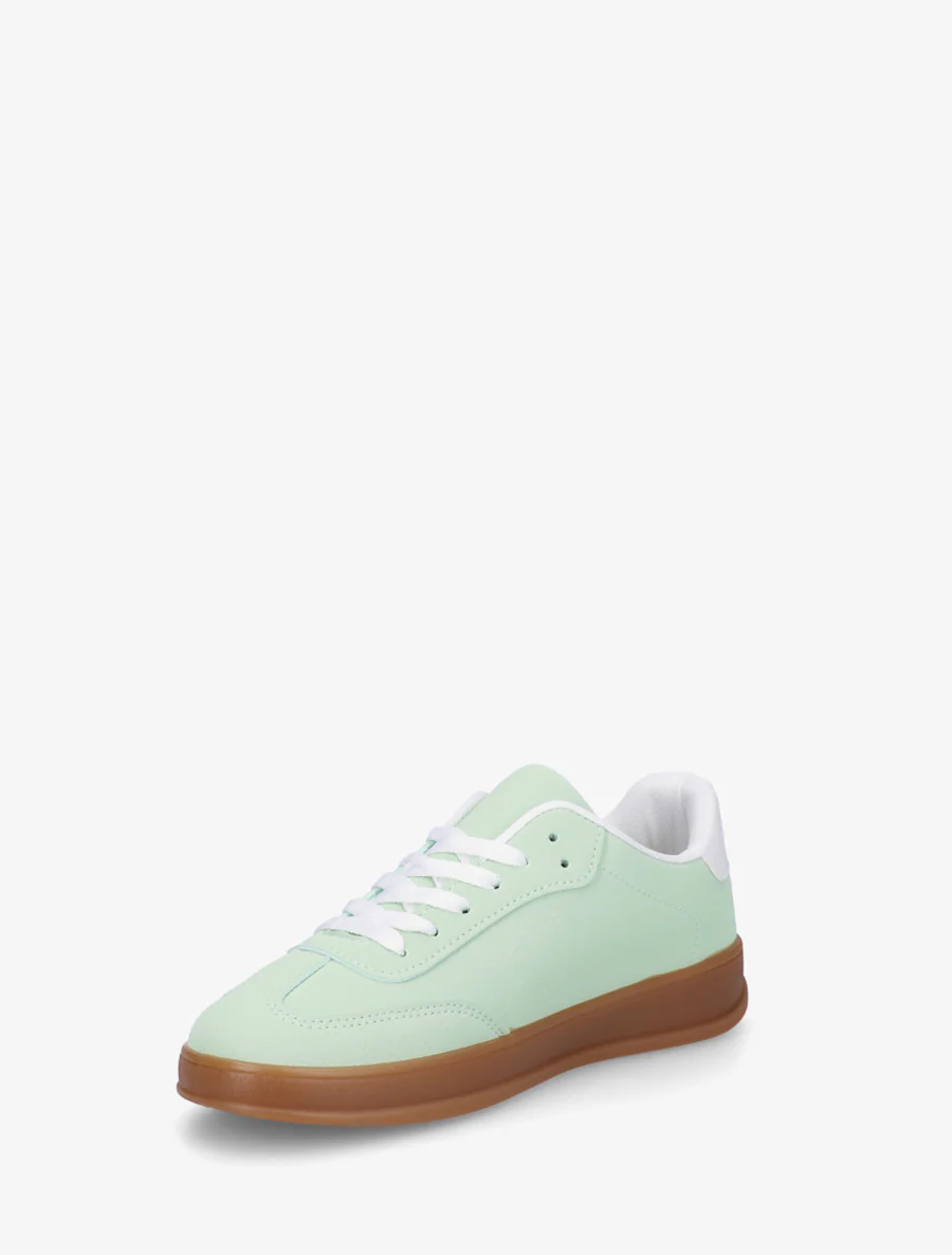 Effen sneakers met rubberen zool - Watergroen - Image 3