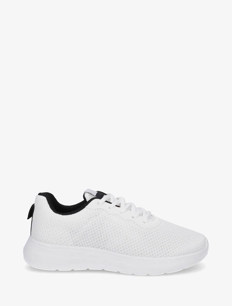 Effen sneakers van mesh - Wit