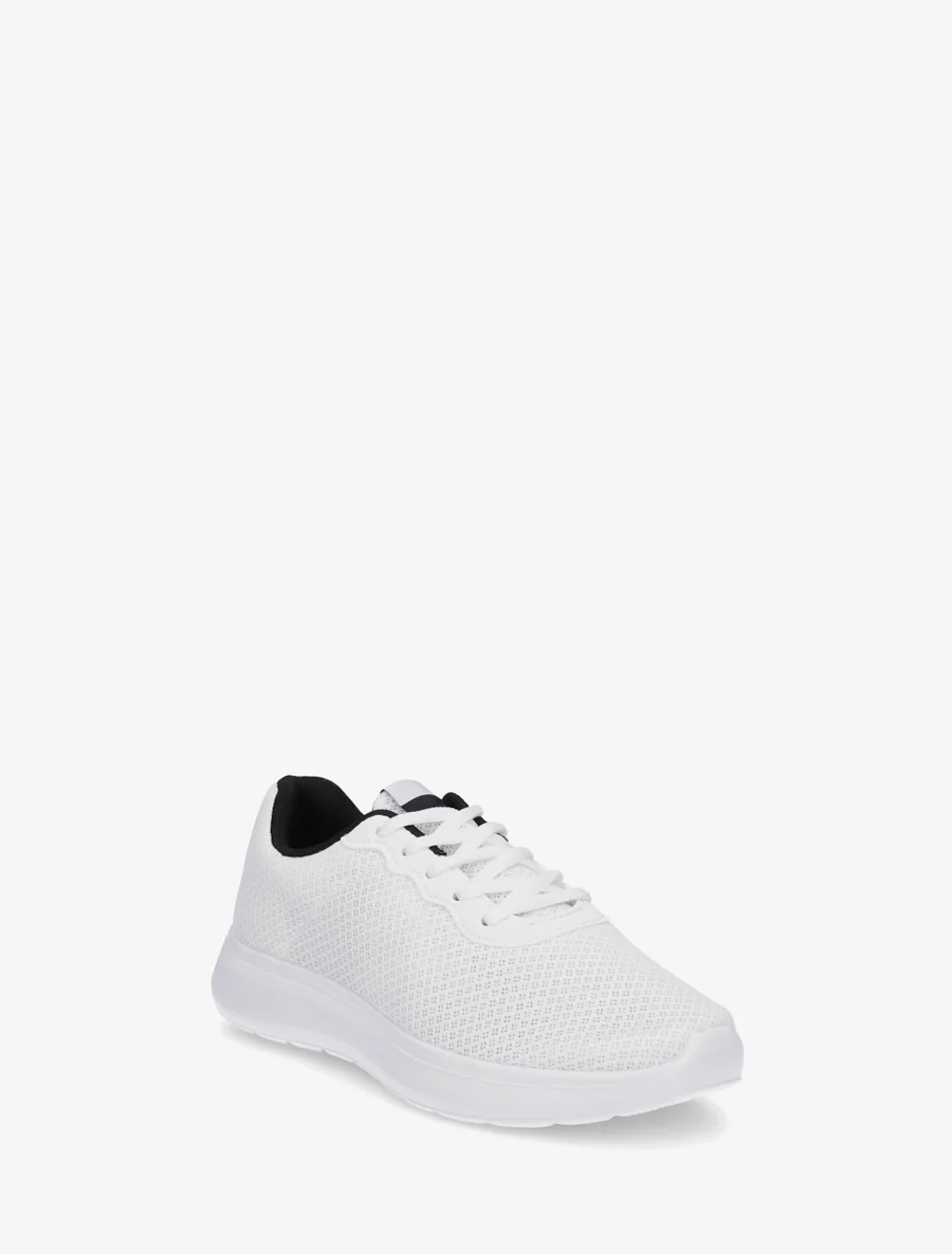 Effen sneakers van mesh - Wit - Image 2