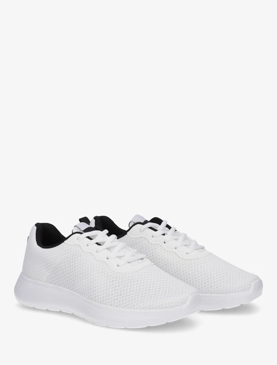 Effen sneakers van mesh - Wit - Image 4