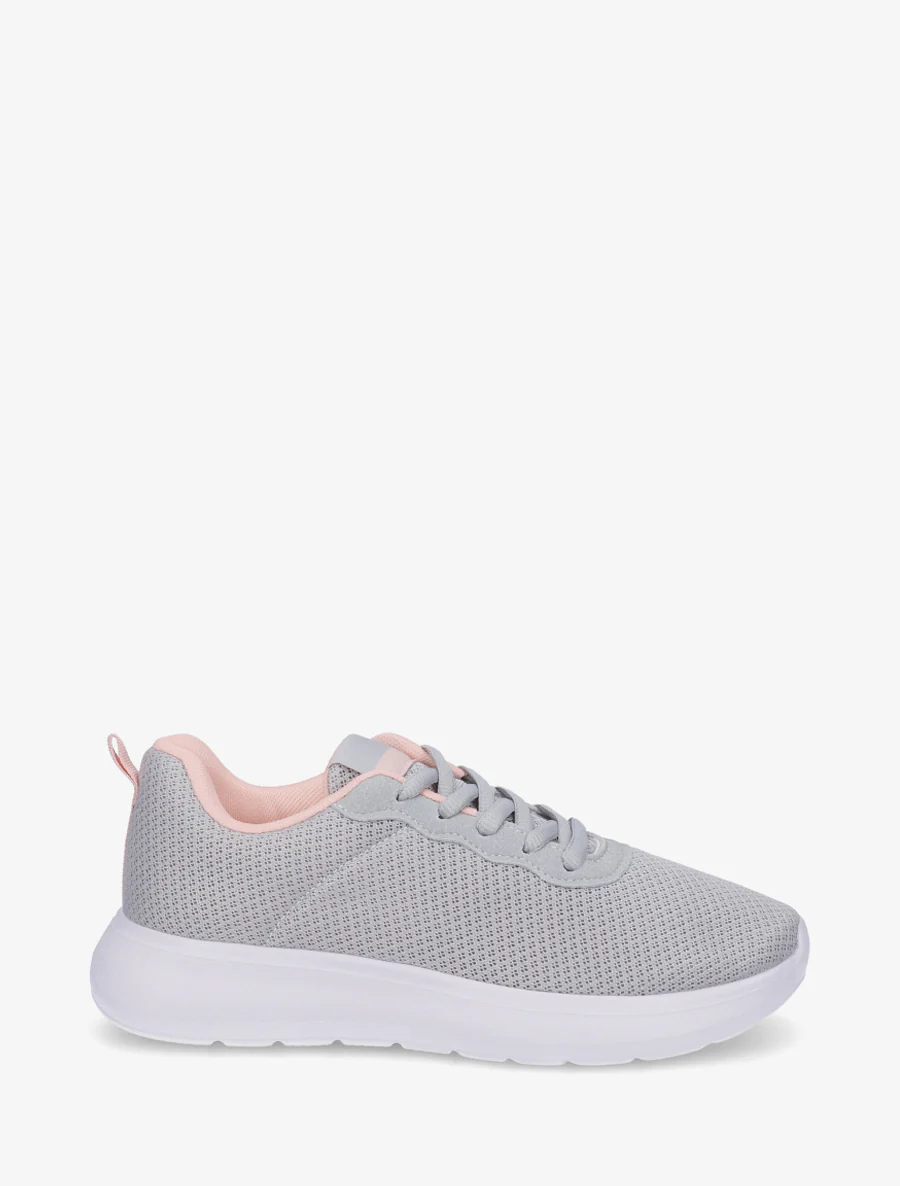 Effen sneakers van mesh - Grijs