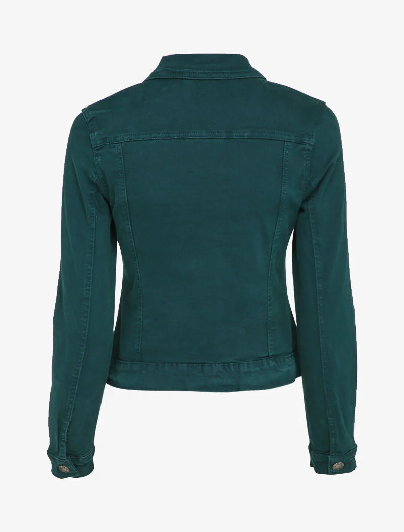 Effen spijkerjack - Blauwgroen - Image 2
