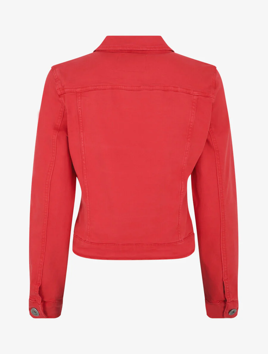 Effen spijkerjasje - Rood - Image 2