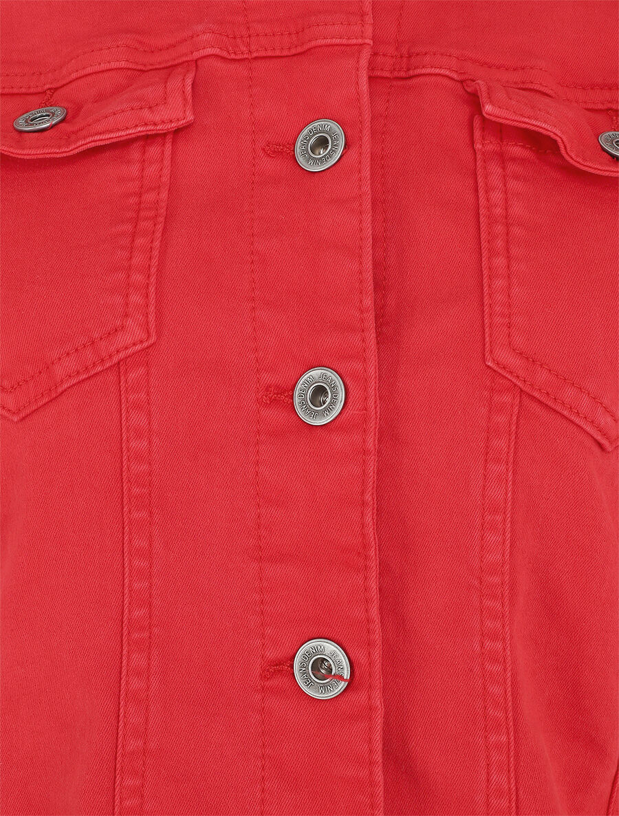 Effen spijkerjasje - Rood - Image 3