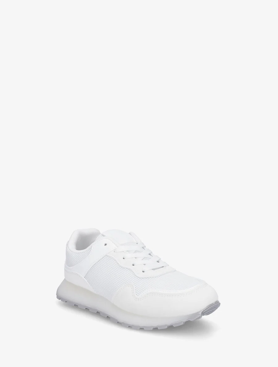 Effen stoffen en suèdine sneakers met een rubberen zool - Wit - Image 2