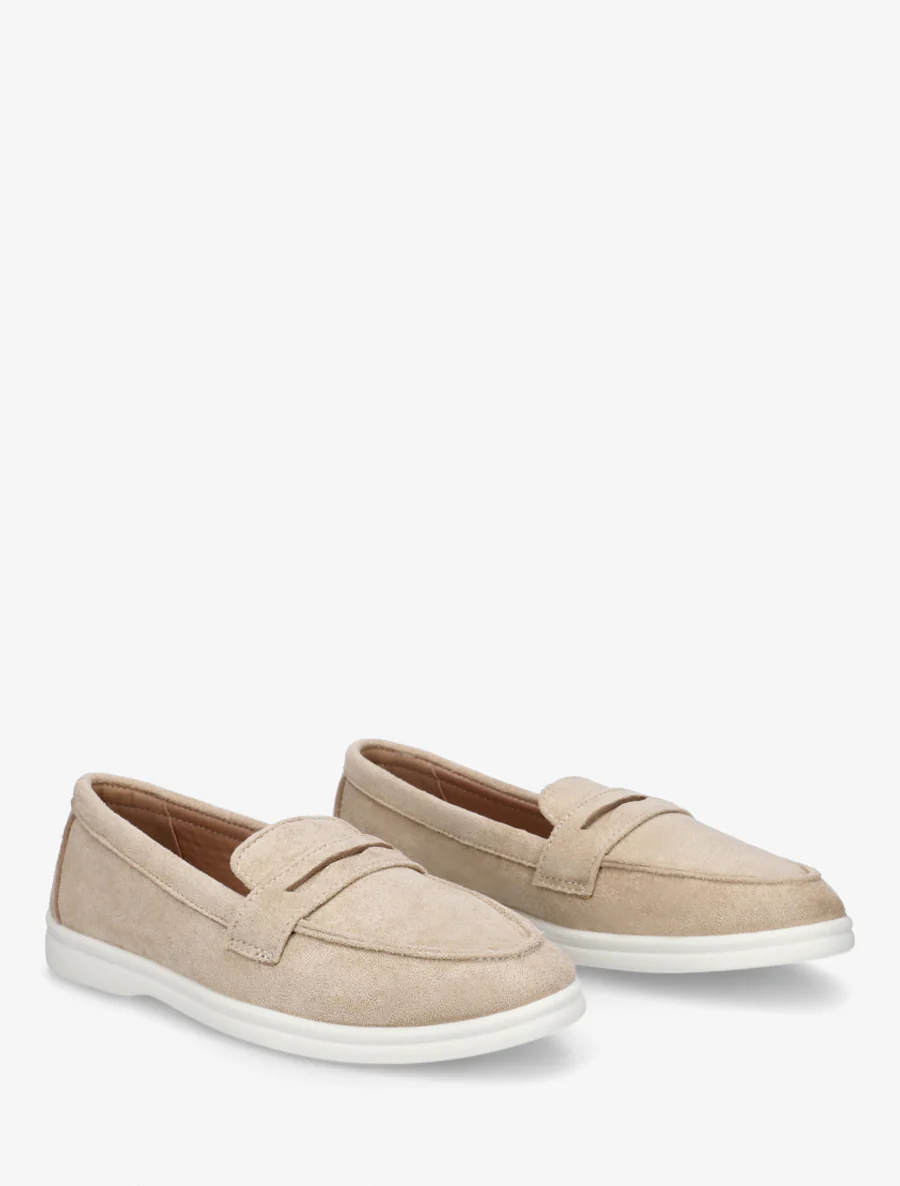 Effen suède mocassins - Beige - Image 4