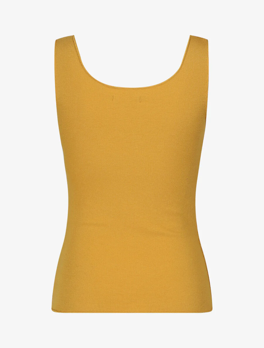 Effen tanktop met slanke pasvorm - Mosterdgeel - Image 2