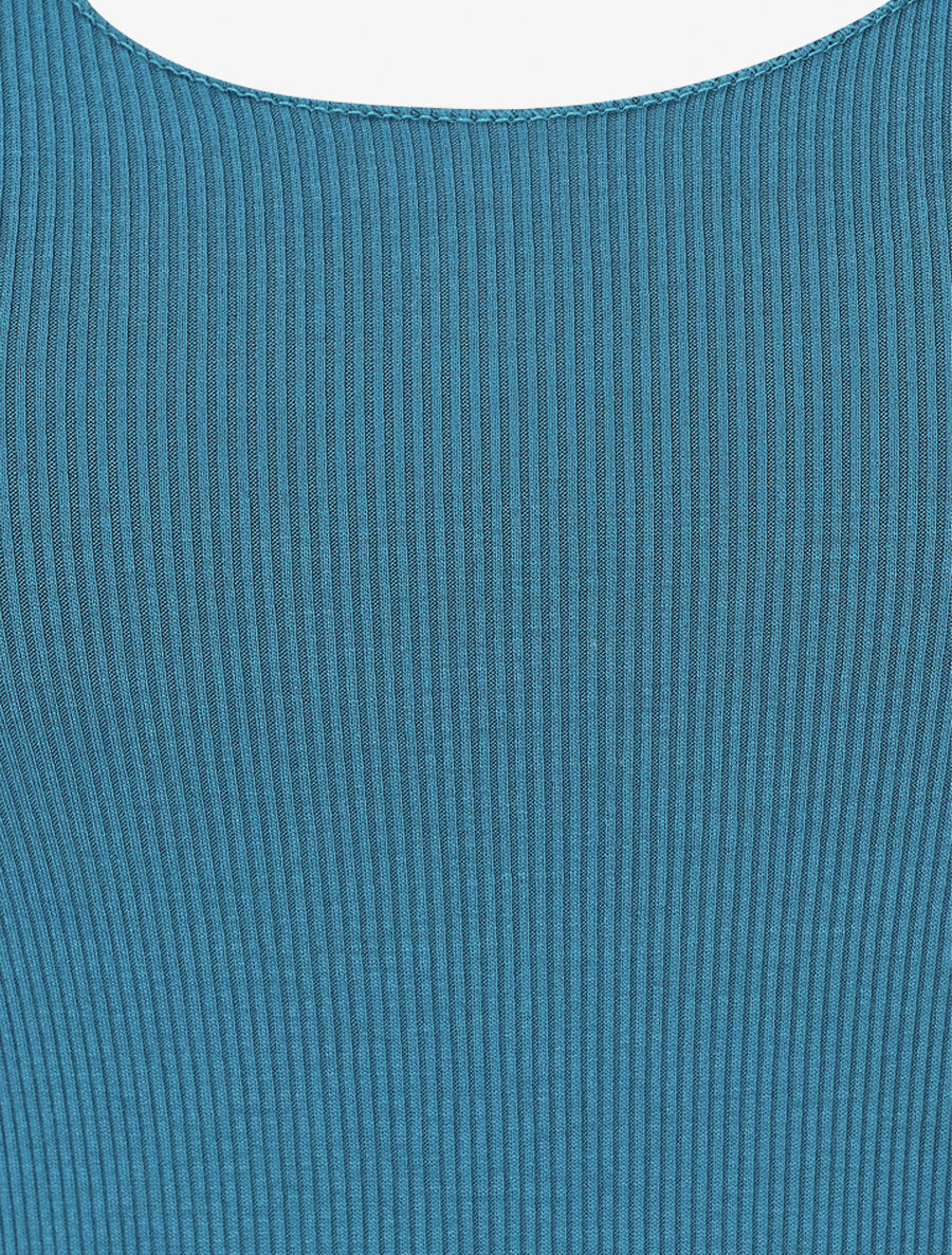 Effen tanktop met slanke pasvorm - Blauwgroen - Image 3