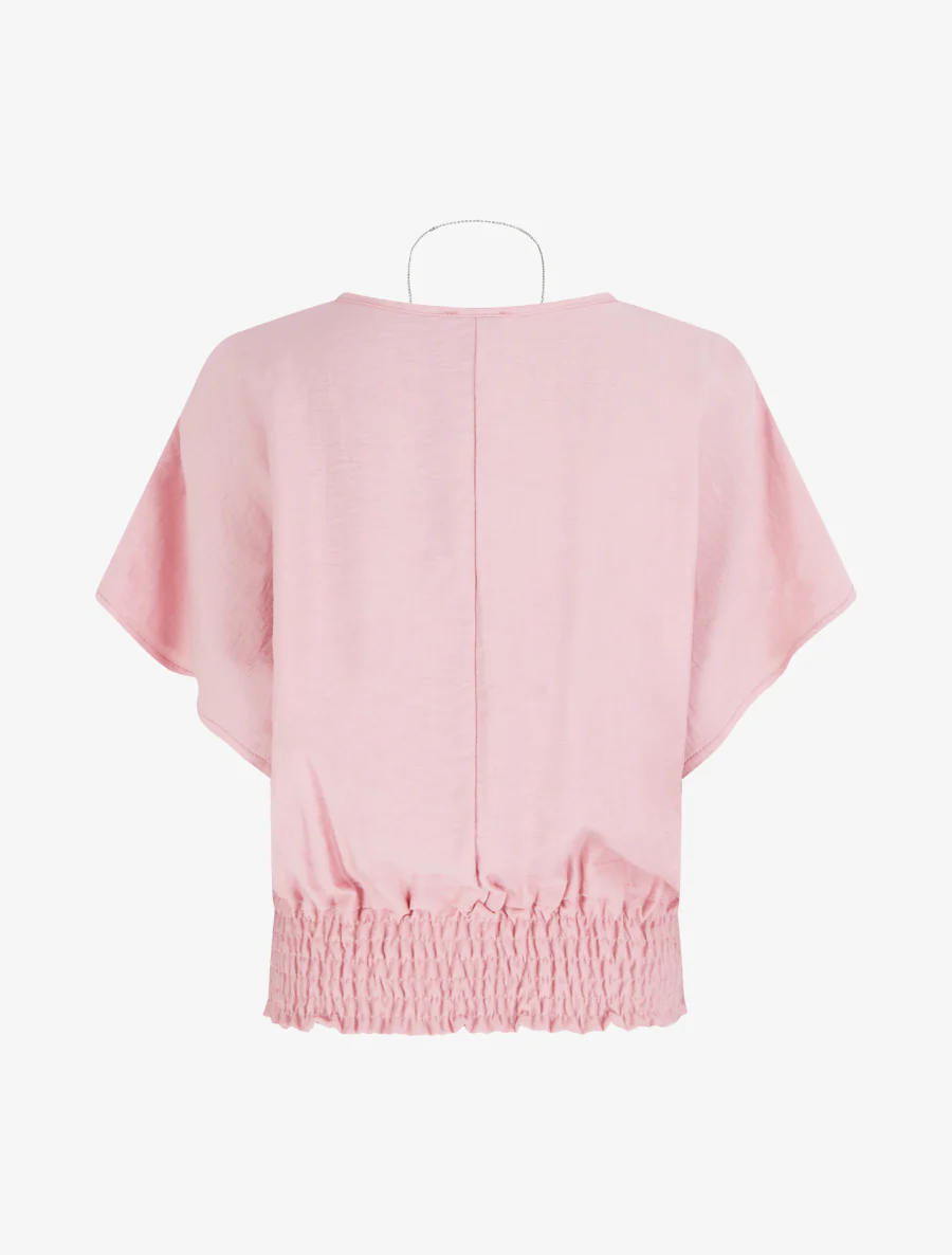 Effen top met korte mouwen - Roos - Image 2