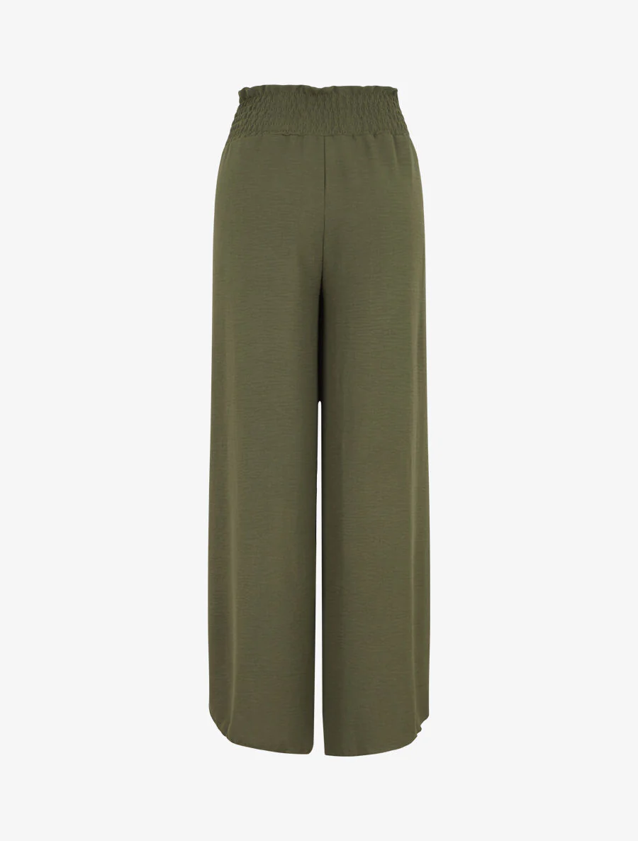 Effen tulpbroek met elastische tailleband - Kakigroen - Image 2