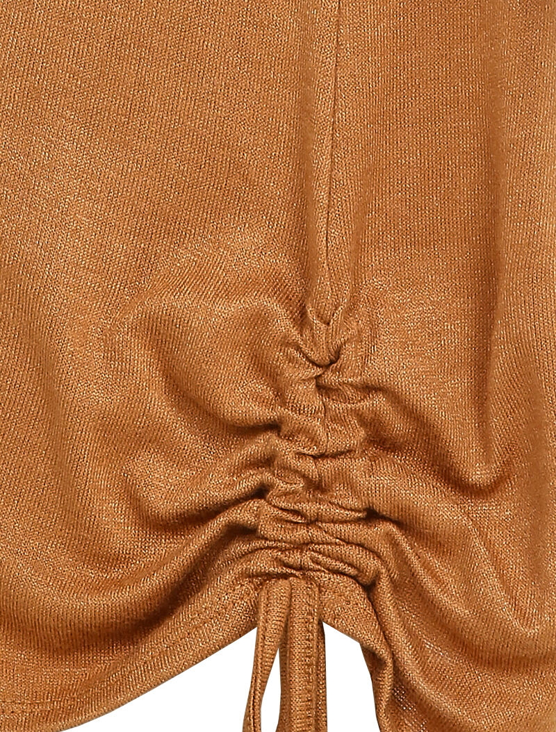 Effen tuniek met trekkoorden - Camel - Image 3