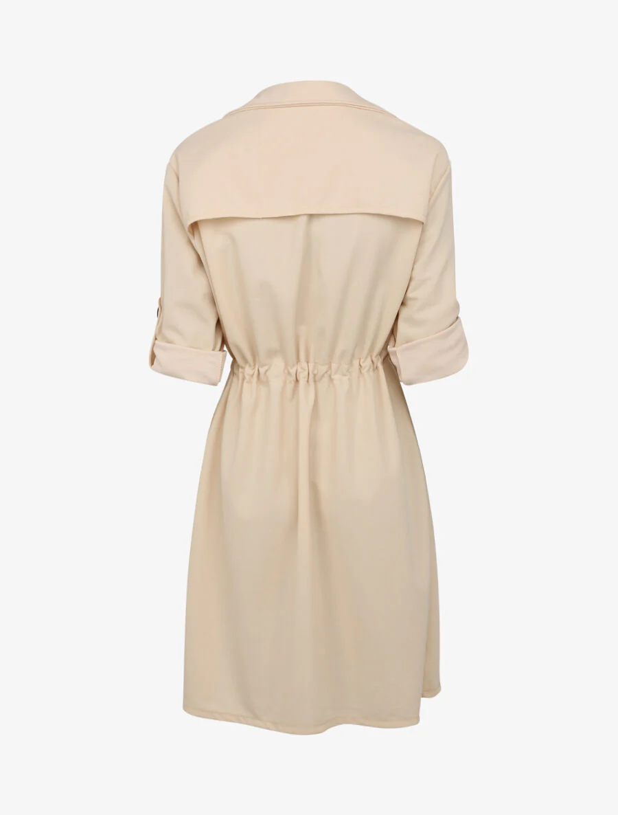 Effen vloeiende trenchcoat - beige - Image 2