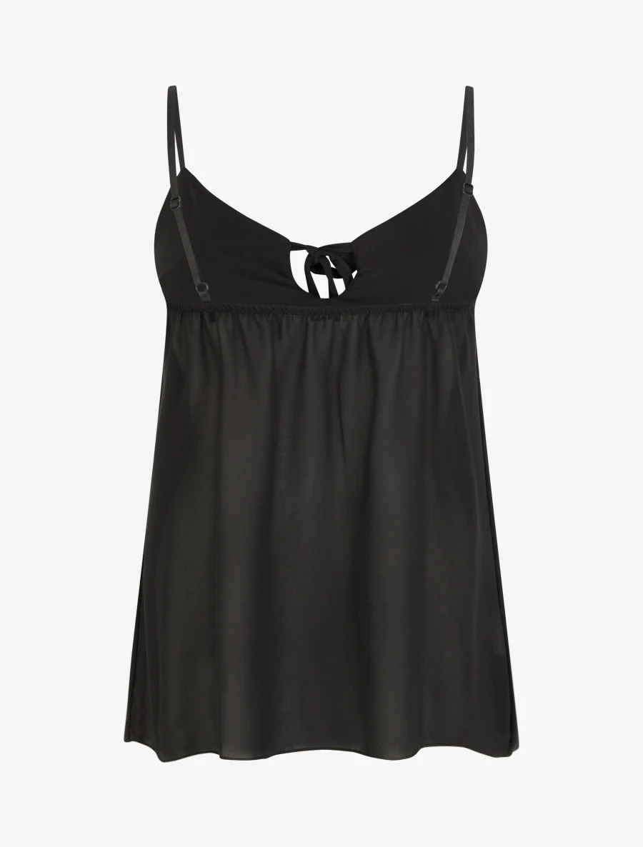 Effen voile caraco - Zwart - Image 2