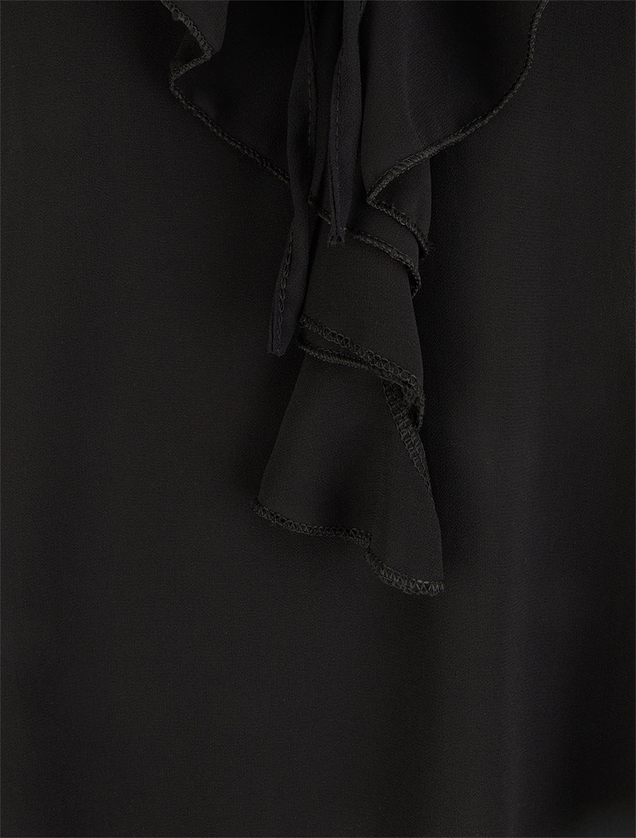 Effen voile caraco - Zwart - Image 3