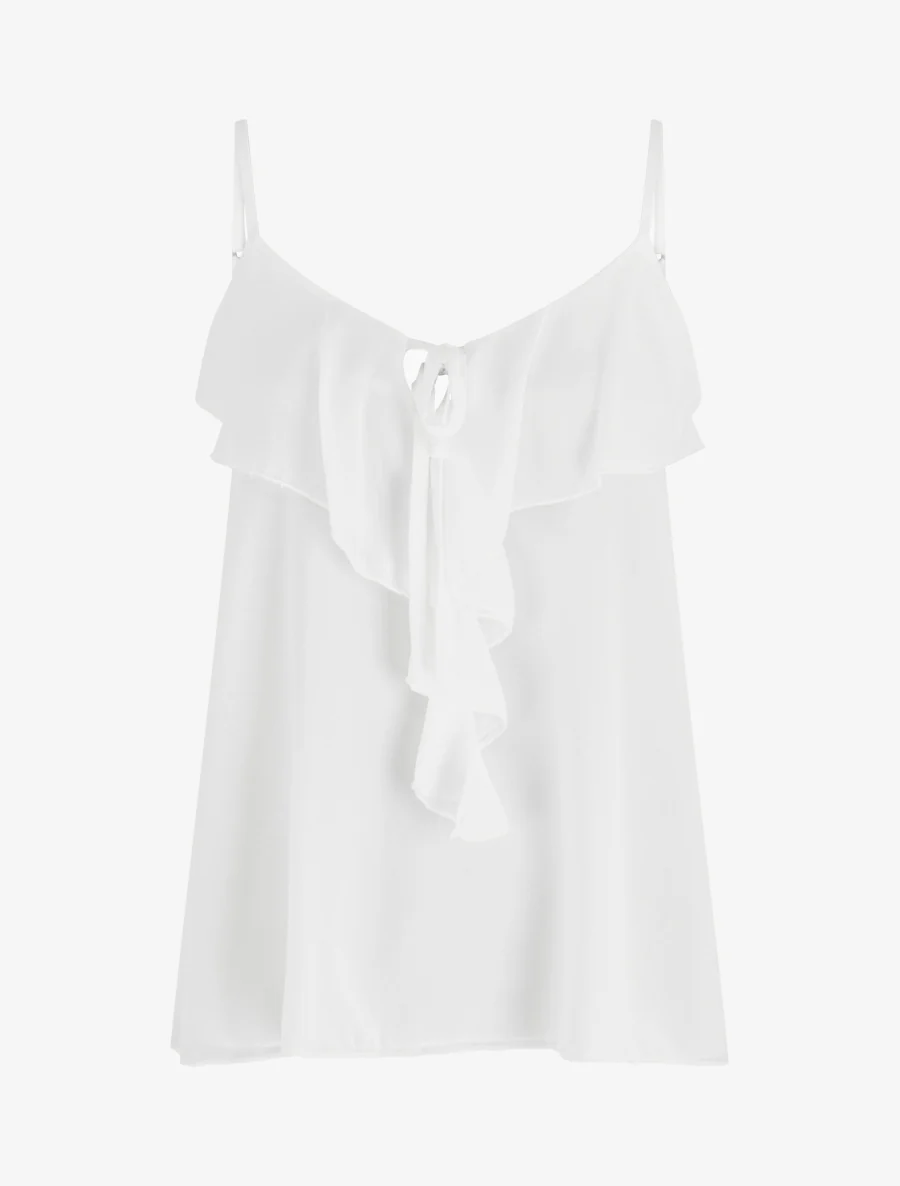 Effen voile caraco - Wit