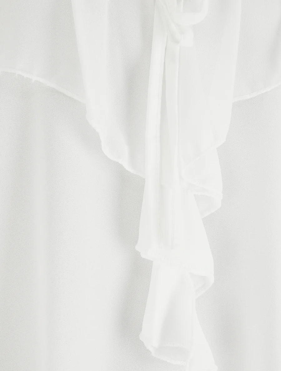Effen voile caraco - Wit - Image 3