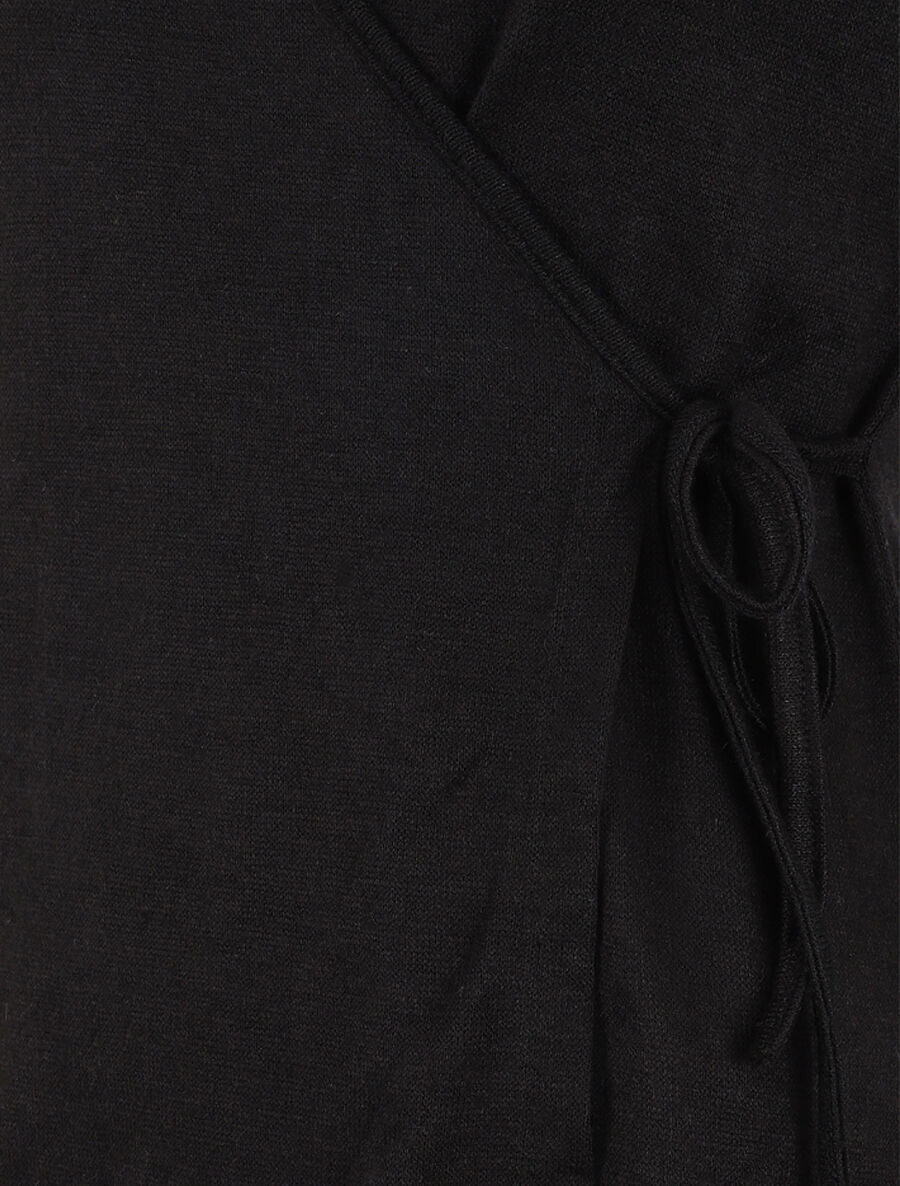 Effen wikkeltrui - Zwart - Image 3